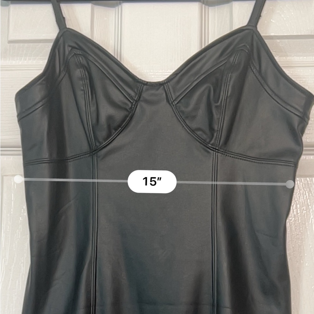 Free People Intimately Black Faux Leather Slip Dress SMALL - Picture 8 of 12
